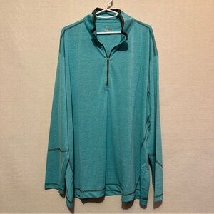 NWT Page & Tuttle Cool Swing Teal Quarter-Zip Pullover - size XXL